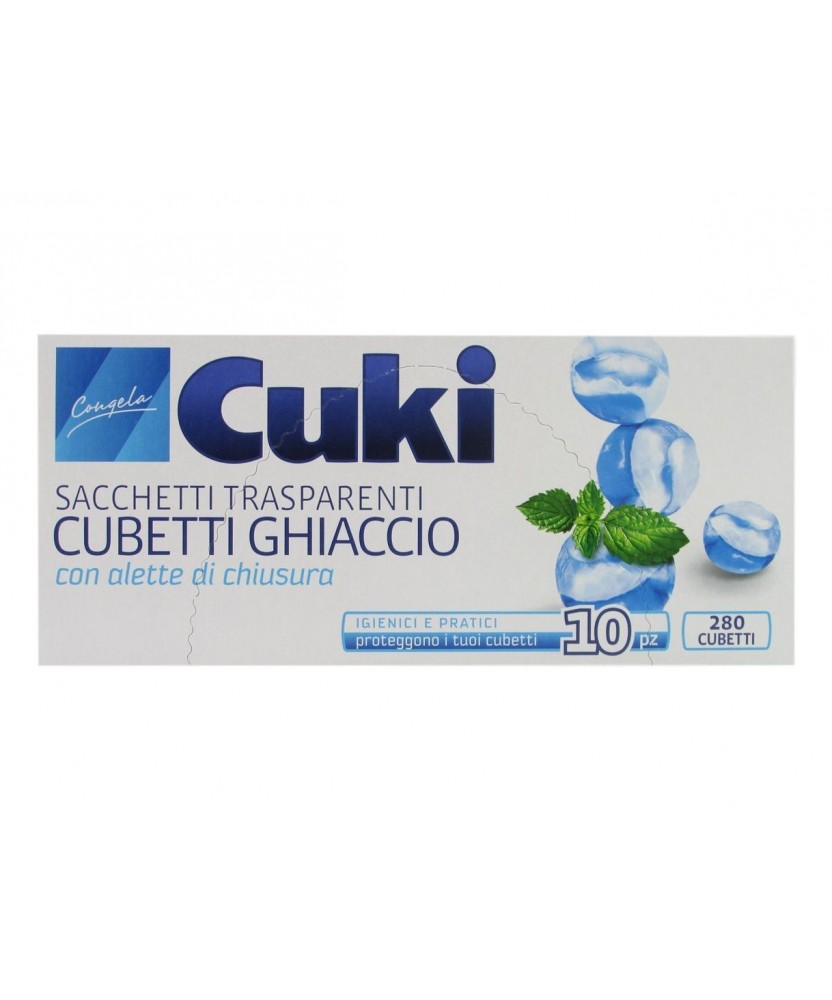 Cuki sacchetti trasparenti cubetti ghiaccio 10 pezzi