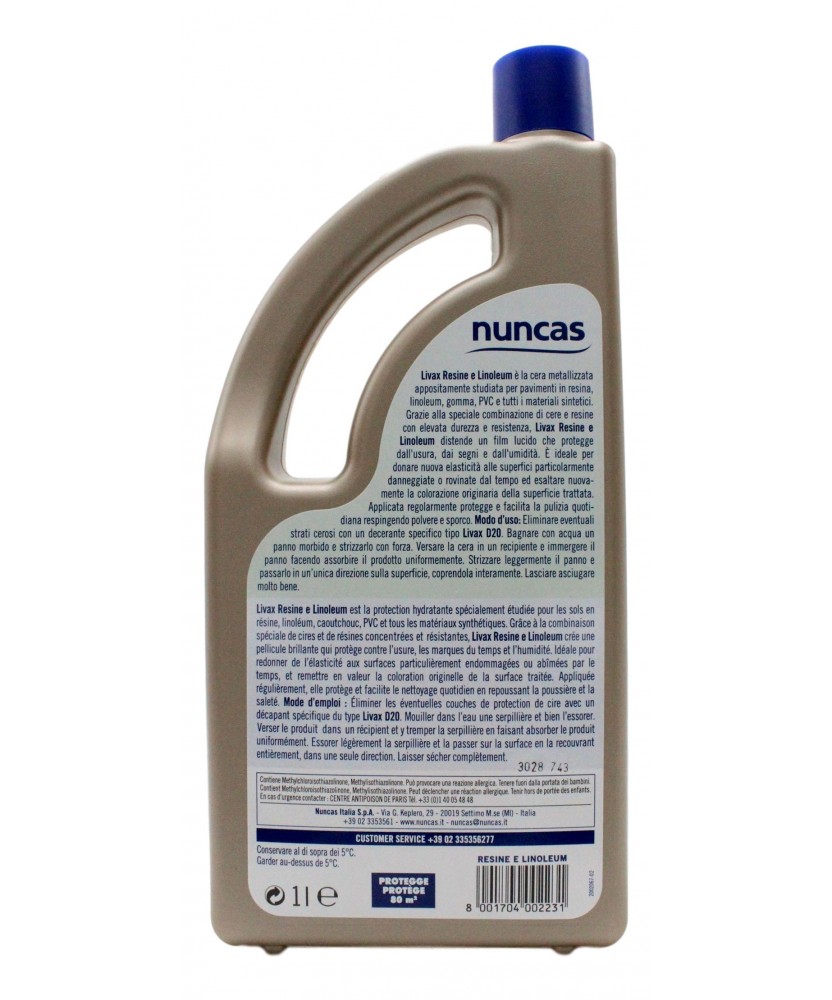 Nuncas Livax Cera Resine E Linoleum 1 Lt