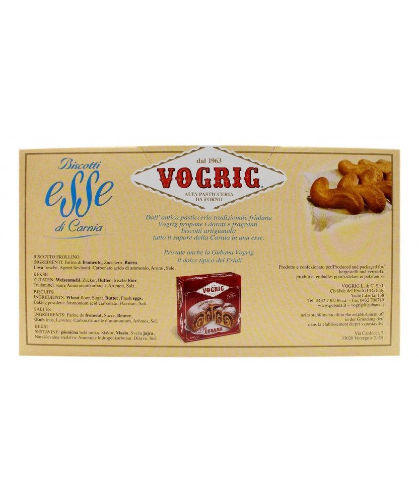 Vogrig Biscotti Esse Di Carnia 230 Gr