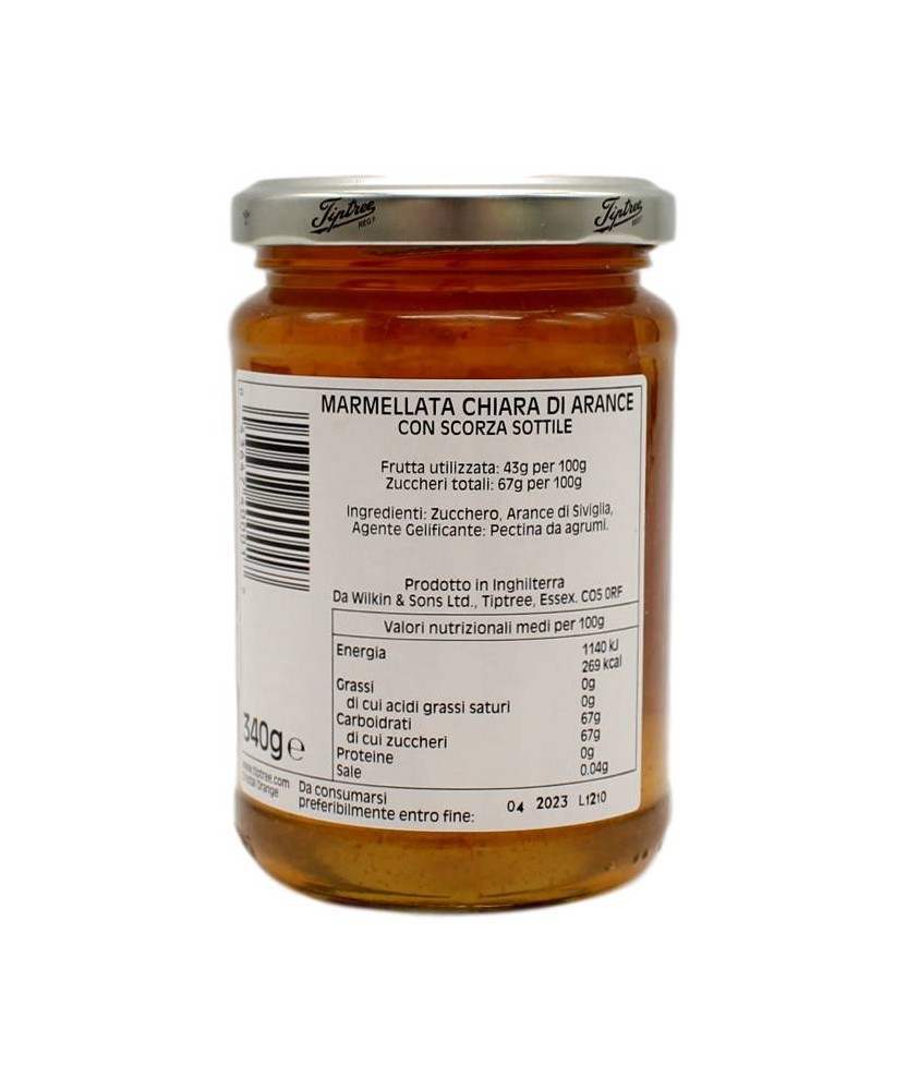 Wilkin & Sons Ltd "CRYSTAL" Orange Marmellata Chiara Di Arance Con Scorza Sottile 340 Gr