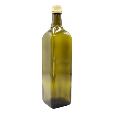 Bottiglia Di Vetro Scuro Per Olio Con Tappo 1 Lt