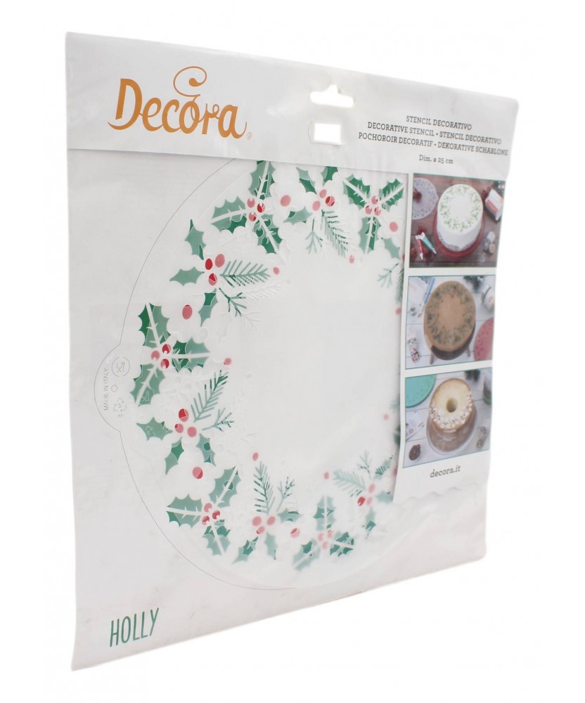 DECORA STENCIL DECORATIVO AGRIFOGLIO Ø 25 CM