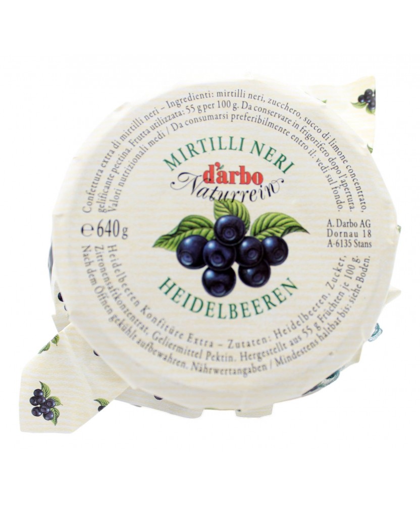 D'ARBO CONFETTURA EXTRA DI MIRTILLI NERI 640 GR