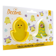 DECORA TAGLIAPASTA IN PLASTICA PULCINO E CAMPANA