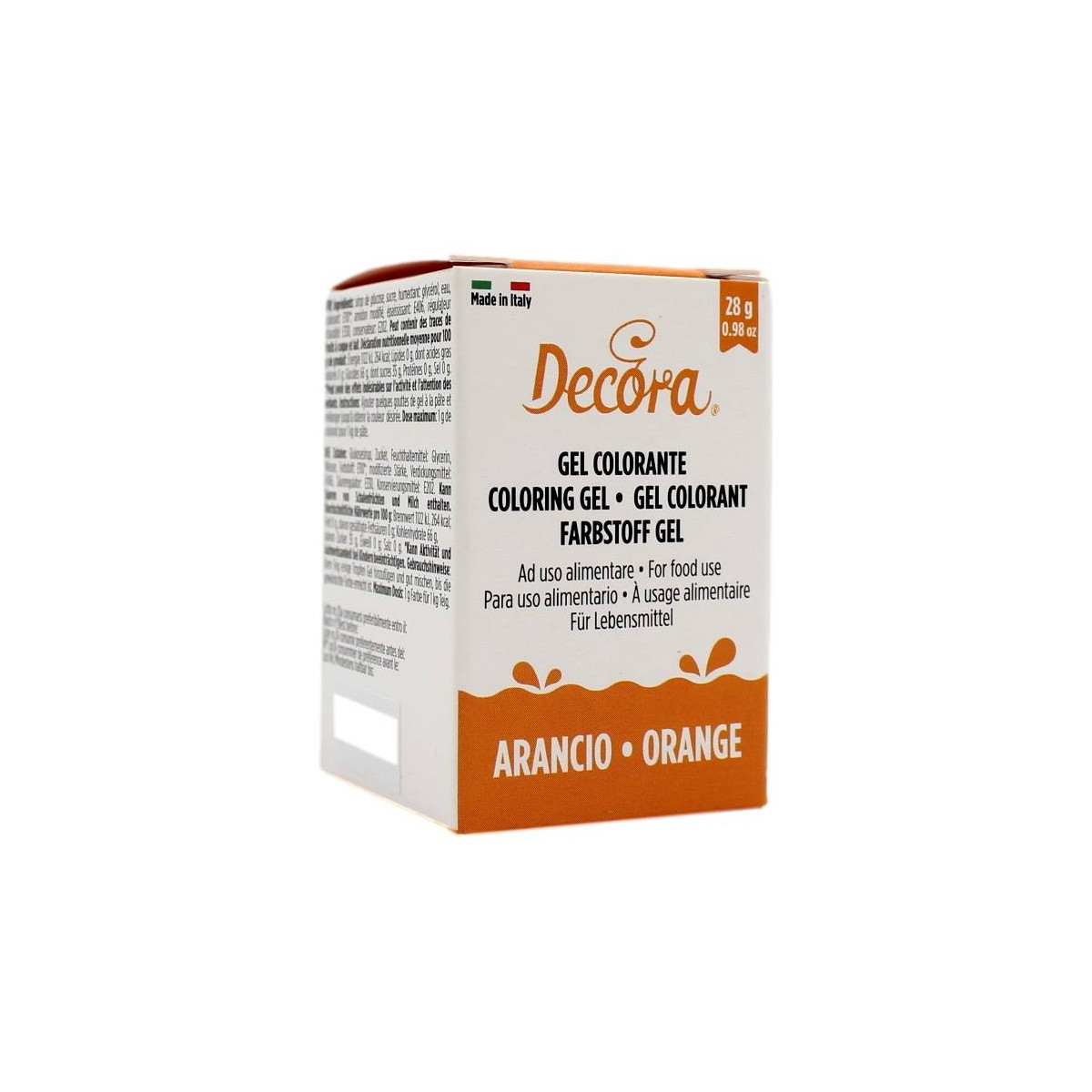 DECORA GEL COLORANTE AD USO ALIMENTARE ARANCIO