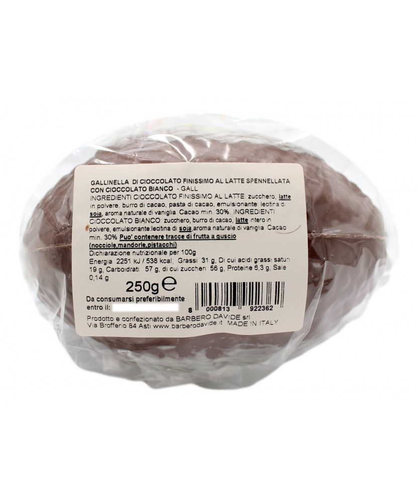 BARBERO GALLINELLA DI CIOCCOLATO FINISSIMO AL LATTE 250 GR