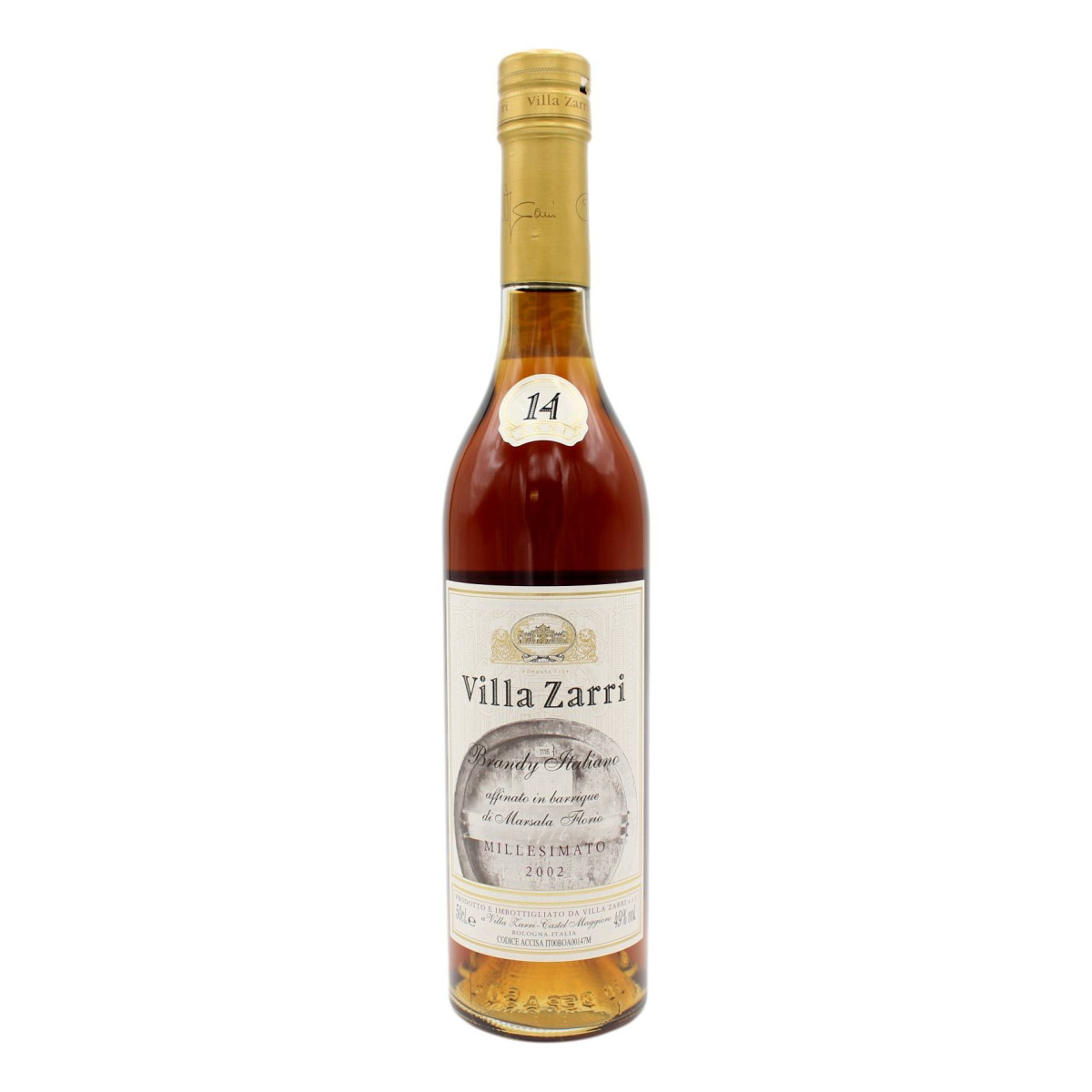 VILLA ZARRI BRANDY ITALIANO 14 ANNI