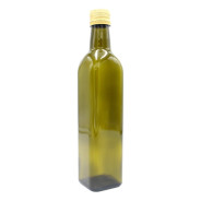 BOTTIGLIA DI VETRO SCURO PER OLIO CON TAPPO 500 ML