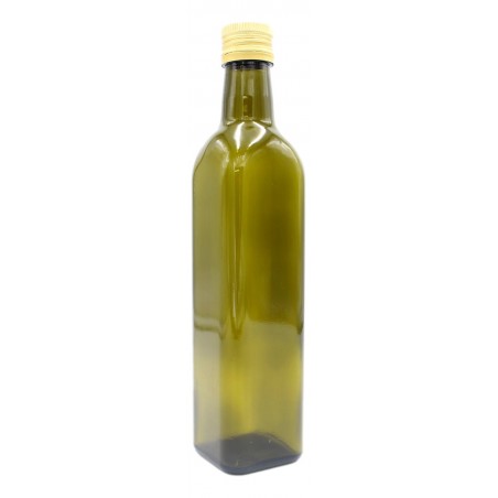 BOTTIGLIA DI VETRO SCURO PER OLIO CON TAPPO 500 ML
