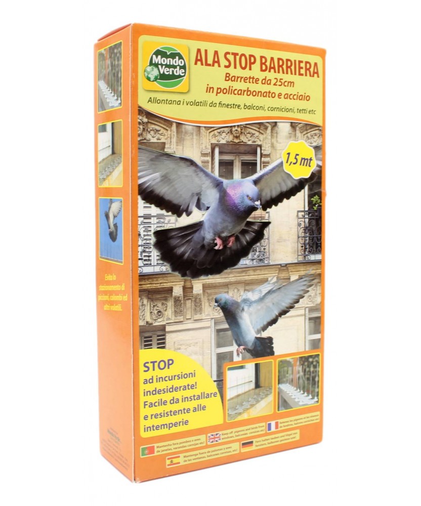 MONDO VERDE ALA STOP BARRIERA BARRETTE IN POLICARBONATO E ACCIAIO 6X25 CM