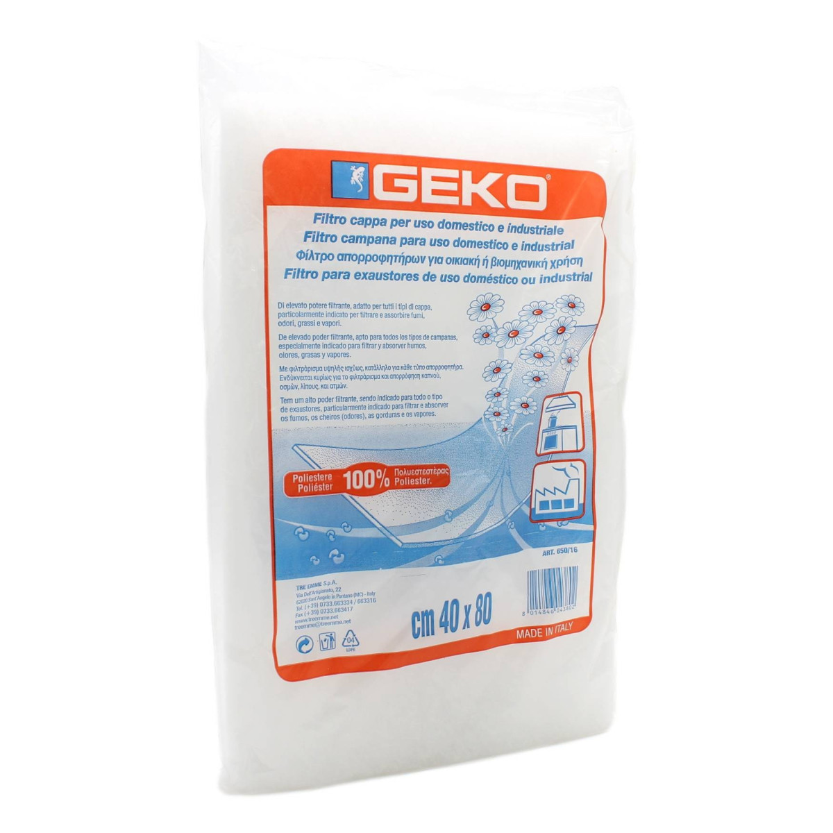 GEKO FILTRO CAPPA PER USO DOMESTICO E INDUSTRIALE 40X80 CM 1 PZ