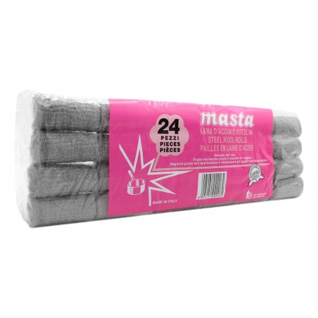 MASTA LANA D'ACCIAIO IN ROTOLINI 24 PZ
