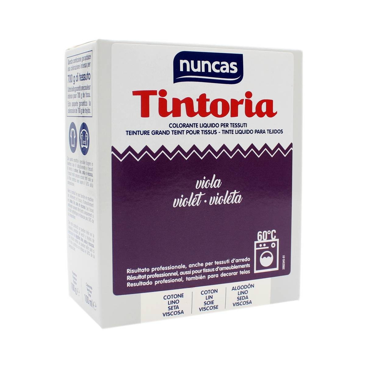 NUNCAS TINTORIA COLORANTE LIQUIDO PER TESSUTI VIOLA 100 GR + 100 ML