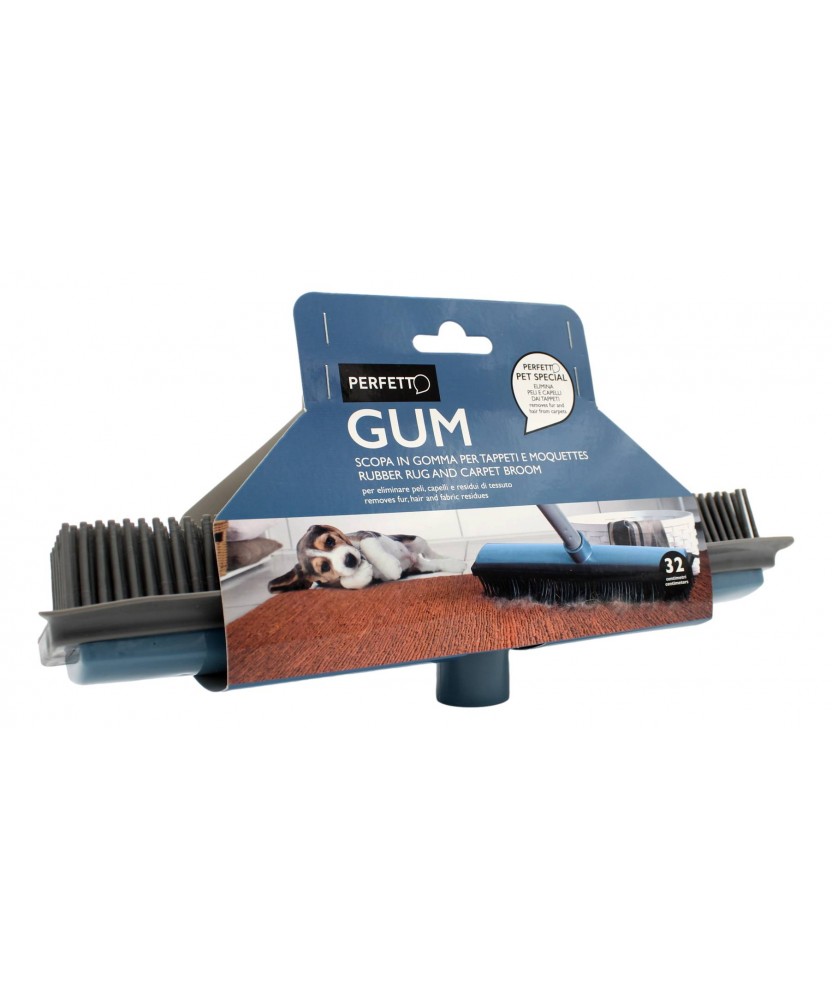 PERFETTO GUM SCOPA IN GOMMA PER TAPPETI E MOQUETTES SENZA MANICO 32 CM