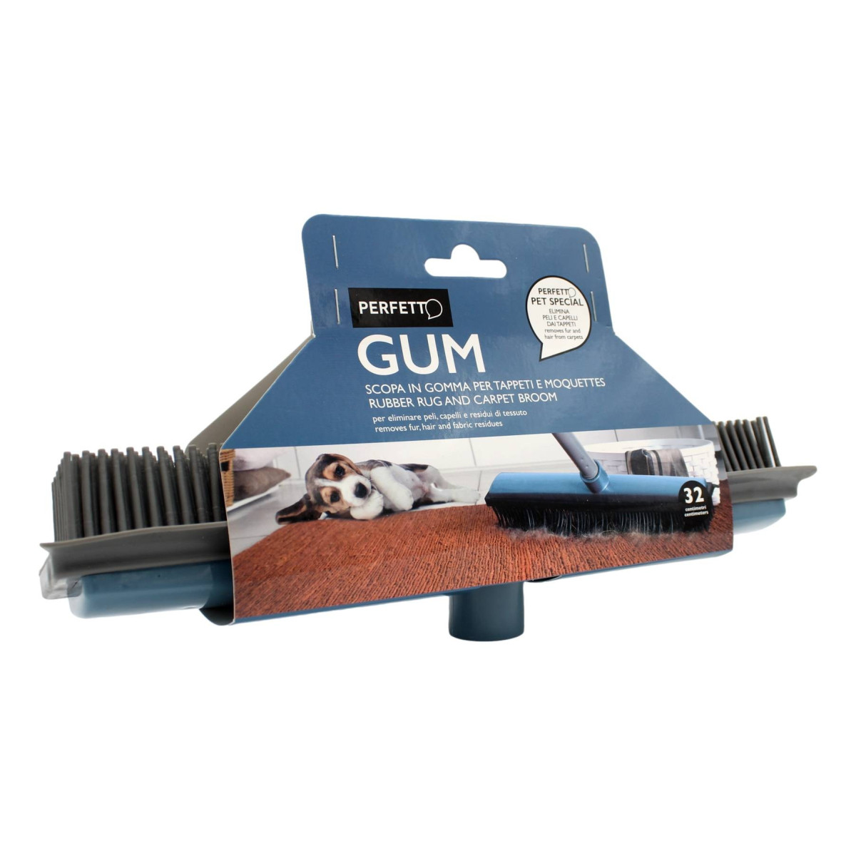 PERFETTO GUM SCOPA IN GOMMA PER TAPPETI E MOQUETTES SENZA MANICO 32 CM