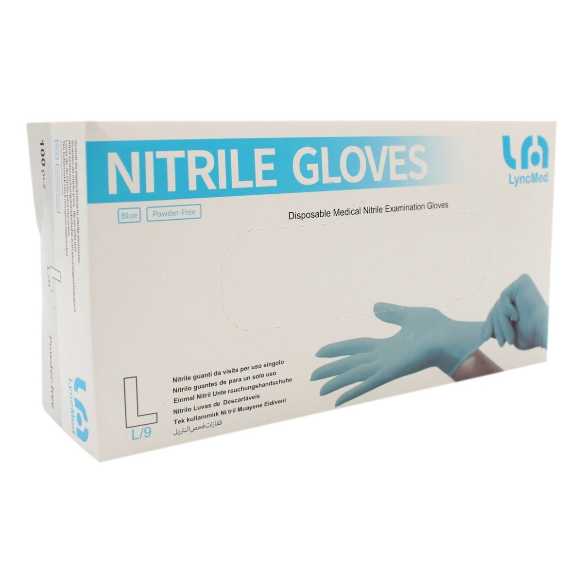 LYNCMED GUANTI DA VISITA BLU IN NITRILE PER USO SINGOLO MISURA L/9 100 PZ