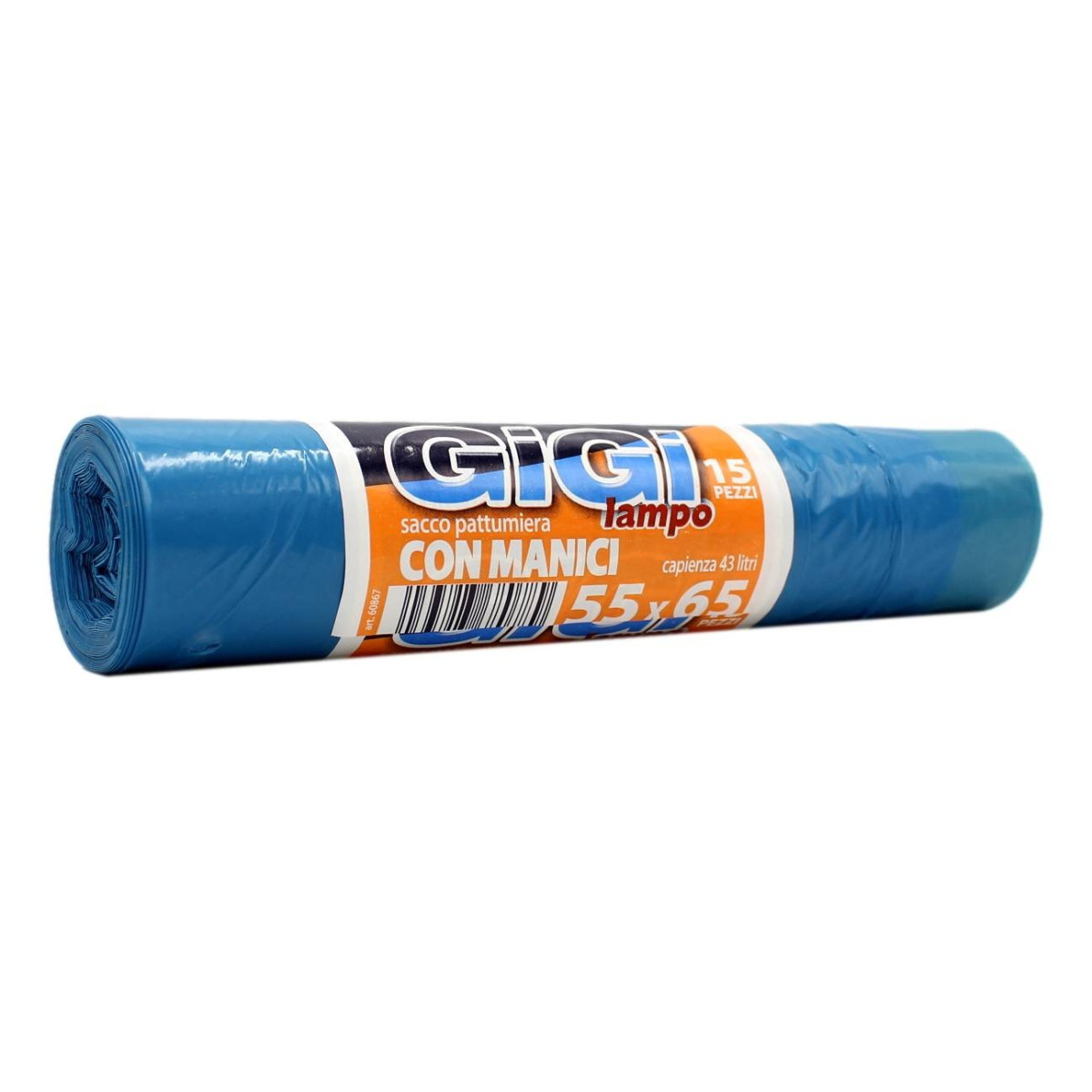 GIGI LAMPO SACCO PATTUMIERA CON MANICI 55X65 15 PZ