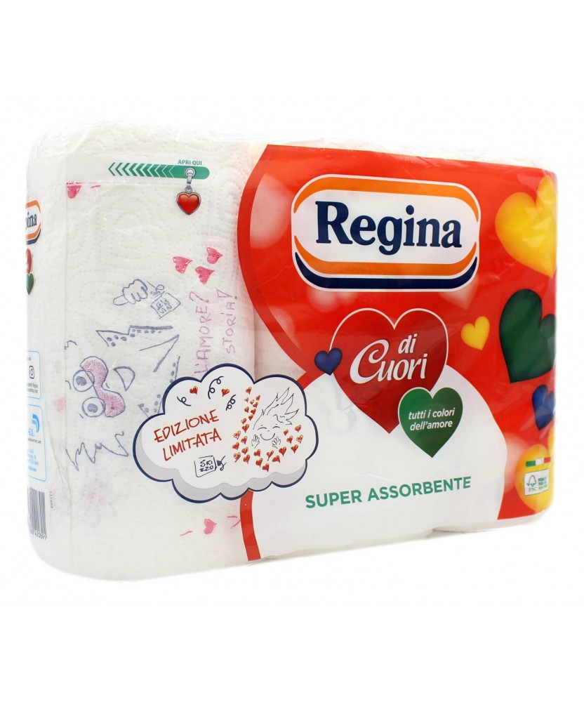 REGINA DI CUORI CARTA DA CUCINA 3 PZ