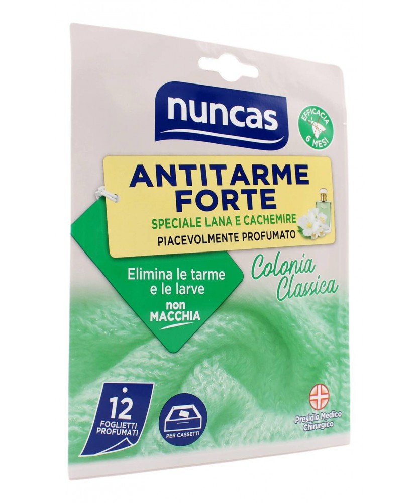 NUNCAS ANTITARME FORTE COLONIA CLASSICA 12 FOGLIETTI