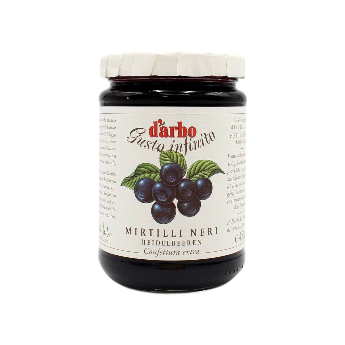 D'ARBO CONFETTURA EXTRA DI MIRTILLI NERI 450 GR