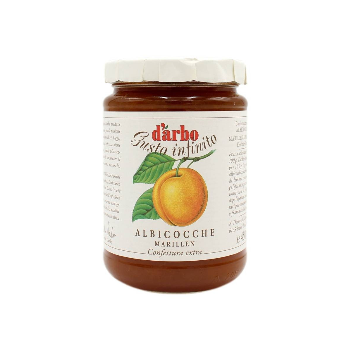 D'ARBO CONFETTURA EXTRA DI ALBICOCCHE 450 GR