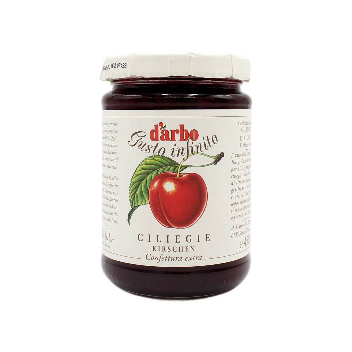 D'Arbo Confettura Extra Di Ciliegie 450 Gr