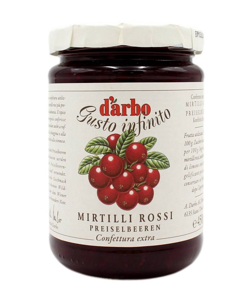 D'ARBO CONFETTURA EXTRA DI MIRTILLI ROSSI 450 GR