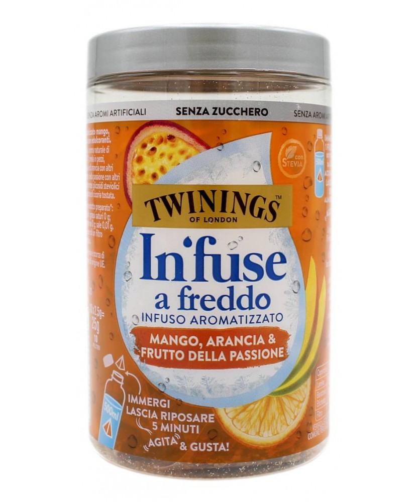 TWININGS IN'FUSE A FREDDO INFUSO AROMATIZZATO MANGO, ARANCIA & FRUTTO DELLA PASSIONE 10 FILTRI 25 GR