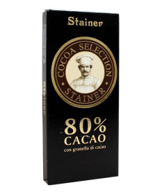STAINER TAVOLETTA 80% CACAO CON GRANELLA DI CACAO 50 GR