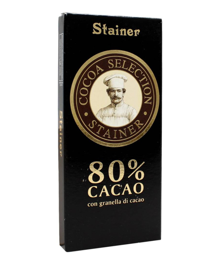 STAINER TAVOLETTA 80% CACAO CON GRANELLA DI CACAO 50 GR