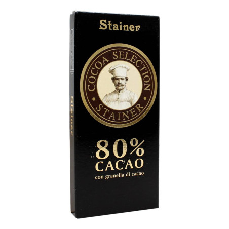STAINER TAVOLETTA 80% CACAO CON GRANELLA DI CACAO 50 GR