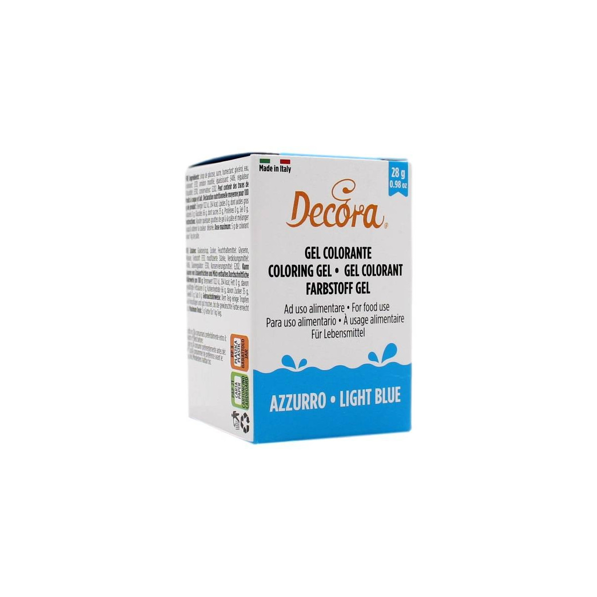 DECORA GEL COLORANTE AD USO ALIMENTARE AZZURRO 28 GR