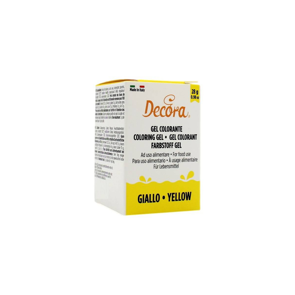 DECORA GEL COLORANTE AD USO ALIMENTARE GIALLO 28 GR