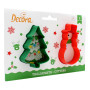 DECORA TAGLIAPASTA IN PLASTICA ALBERO DI NATALE E PUPAZZO DI NEVE 5.5/4.5X8/8.5X2 CM 2 PZ