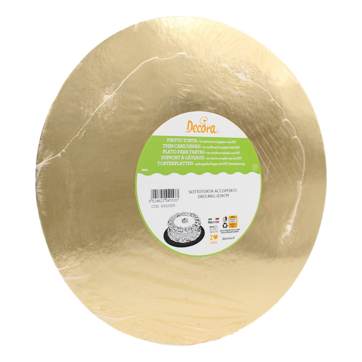 DECORA SOTTOTORTA ACCOPPIATO ORO/ARGENTO 28 CM 1 PZ