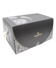 BONFISSUTO PANETTONE 18 CARATI CON CIOCCOLATO FONDENTE, FOGLIE D'ORO E CREMA DI CIOCCOLATO DI MODICA 1 KG