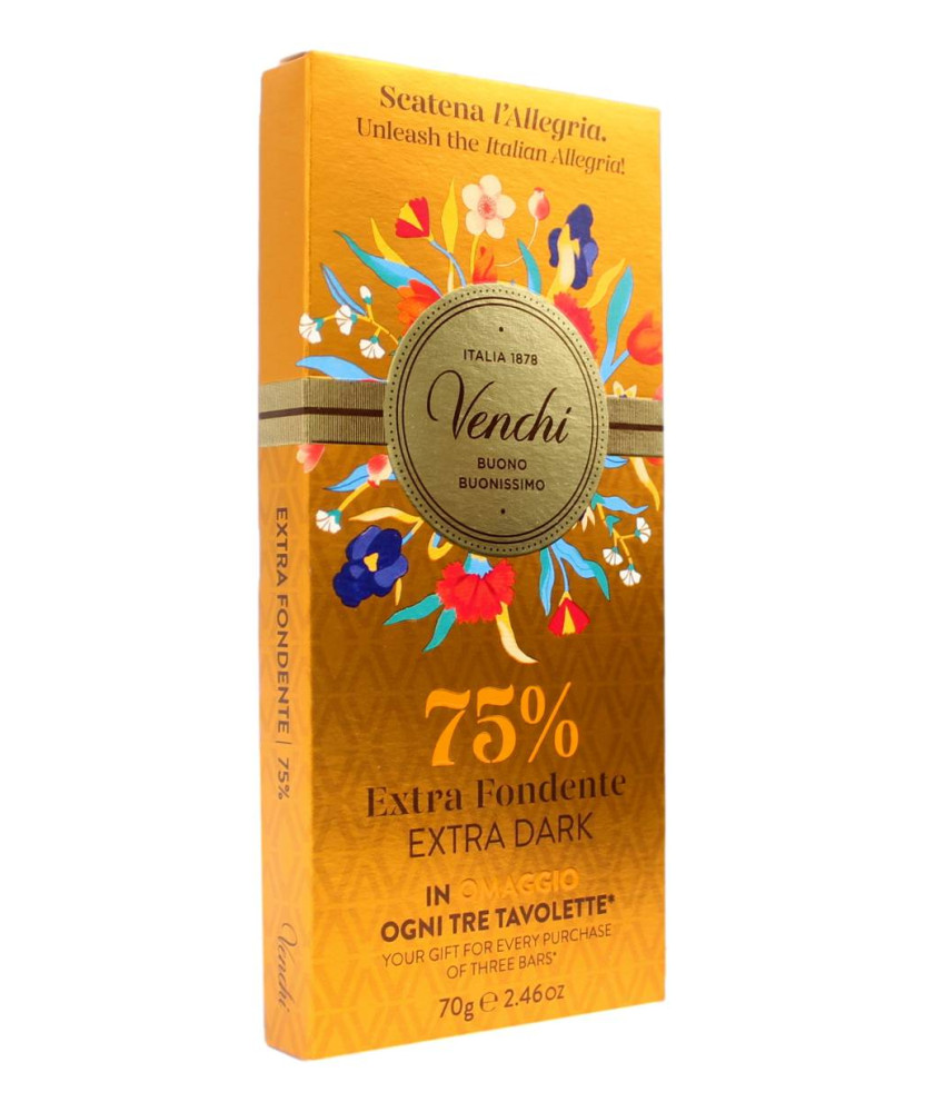 VENCHI TAVOLETTA 75% EXTRA FONDENTE IN OMAGGIO OGNI TRE TAVOLETTE 70 GR