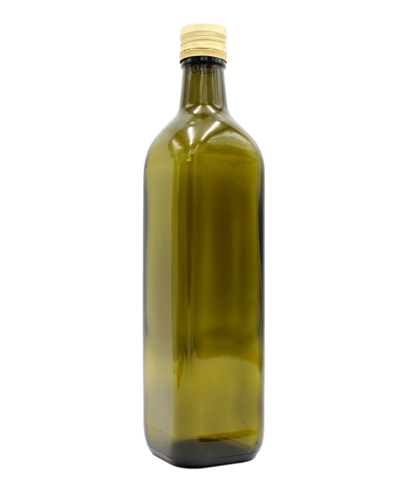 BOTTIGLIA DI VETRO SCURO PER OLIO CON TAPPO 750 ML