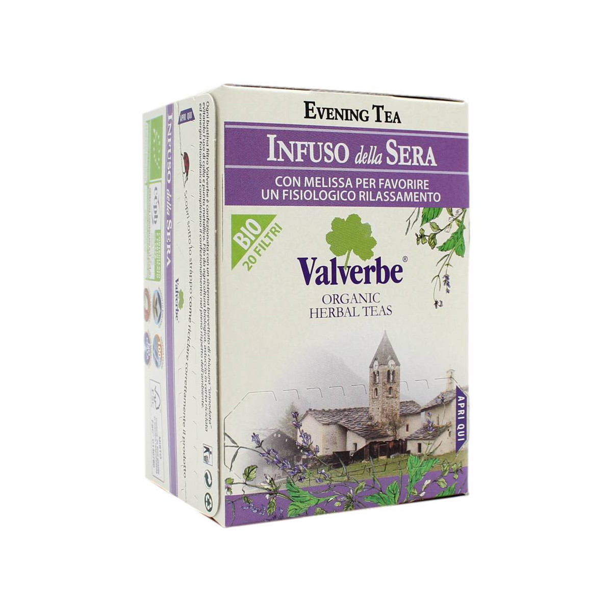 VALVERBE INFUSO DELLA SERA INTEGRATORE ALIMENTARE ERBORISTICO 20 FILTRI 20 GR