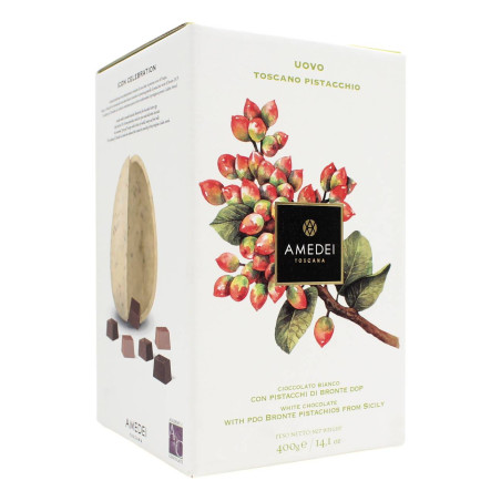 AMEDEI UOVO BIANCO CON PISTACCHI DI BRONTE DOP 400 GR