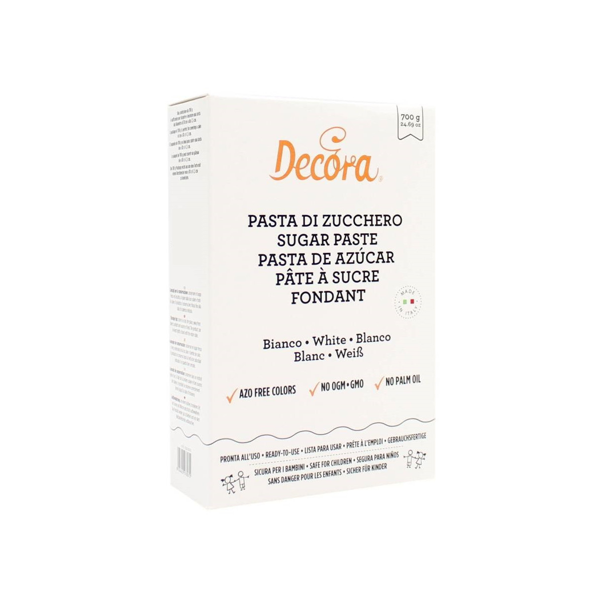 Pasta di zucchero Decora bianca 700 g NO E171 in offerta - PapoLab