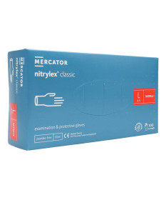 MERCATOR GUANTI MEDICALI MONOUSO IN NITRILE BLU TAGLIA L 100 PZ