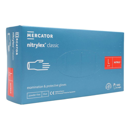 MERCATOR GUANTI MEDICALI MONOUSO IN NITRILE BLU TAGLIA L 100 PZ