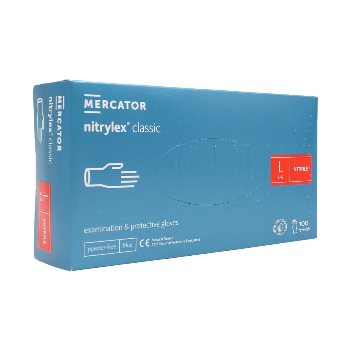 MERCATOR GUANTI MEDICALI MONOUSO IN NITRILE BLU TAGLIA L 100 PZ