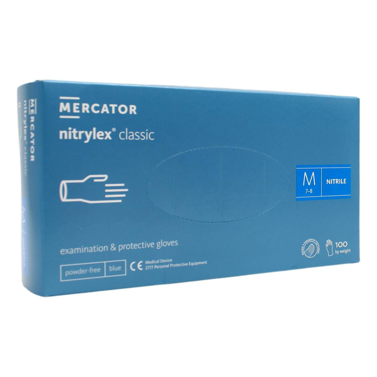 MERCATOR GUANTI MEDICALI MONOUSO IN NITRILE BLU TAGLIA M 100 PZ