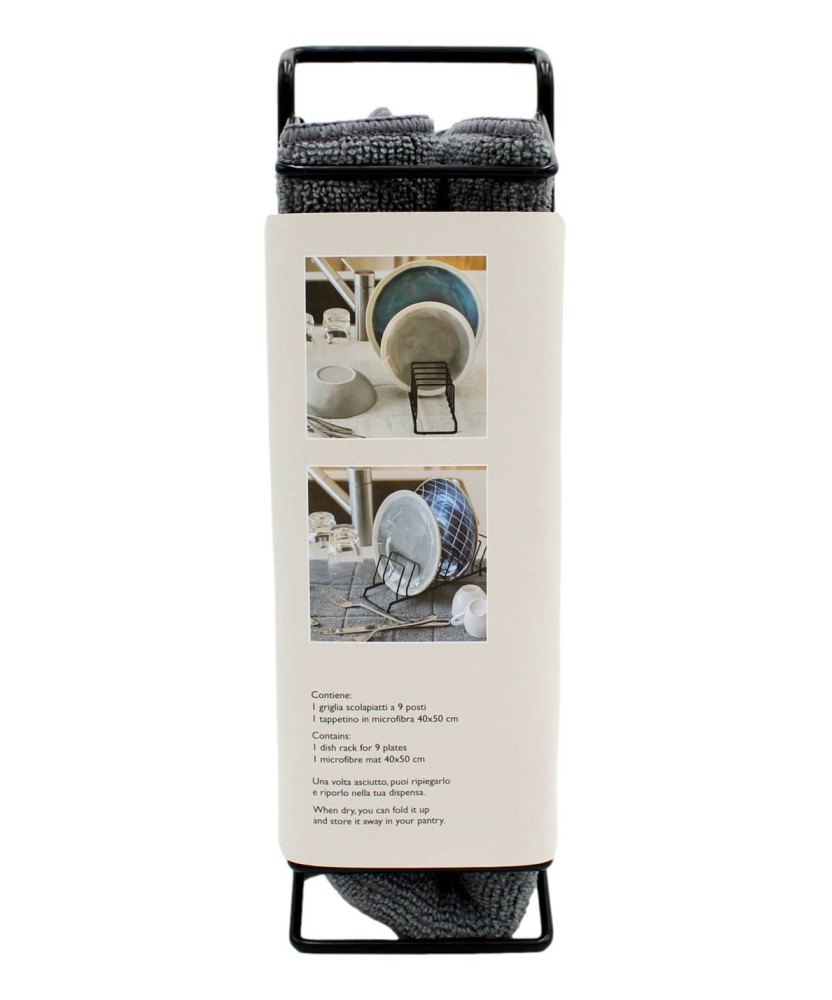 PERFETTO KITCHEN SCOLAPIATTI KIT TAPPETINO IN MICROFIBRA E GRIGLIA SCOLAPIATTI 9 POSTI 1 PZ