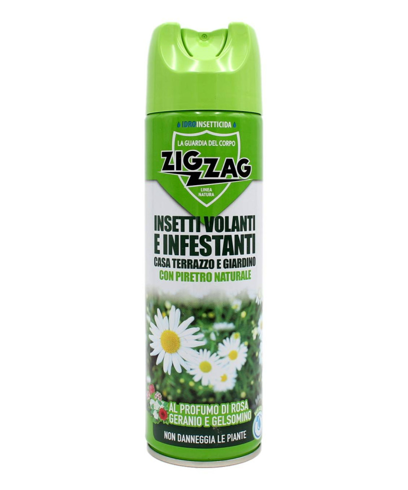 ZIG ZAG IDROINSETTICIDA INSETTI VOLANTI E INFESTANTI CASA TERRAZZO E GIARDINO CON PIRETRO NATURALE 500 ML