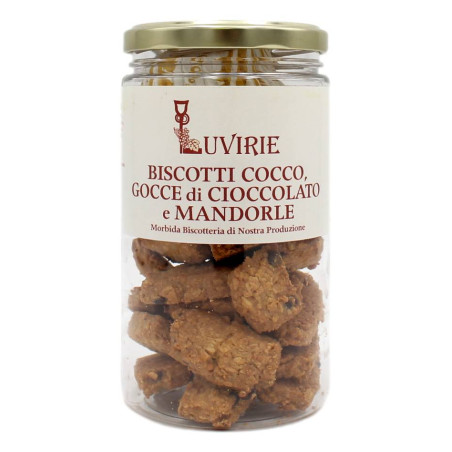 LUVIRIE BISCOTTI COCCO, GOCCE DI CIOCCOLATO E MANDORLE 200 GR