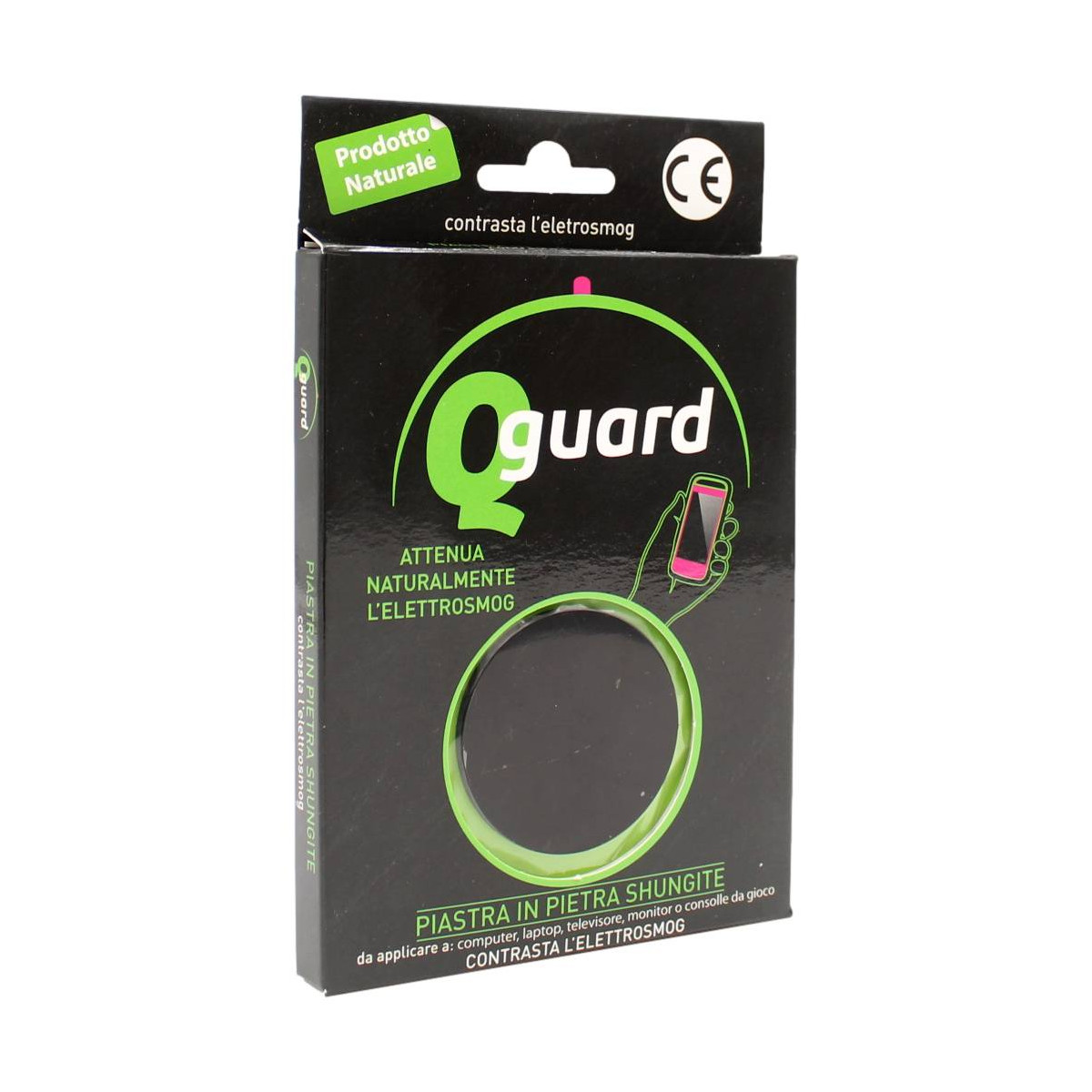 Q-GUARD PIASTRA IN PIETRA SHUNGITE CONTRO L'ELETTROSMOG PER PC, TV E CONSOLLE DA GIOCO 1 PZ