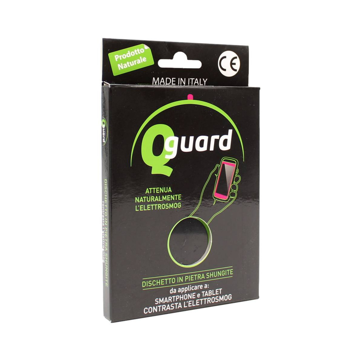 Q-GUARD DISCHETTO IN PIETRA SHUNGITE CONTRO L'ELETTROSMOG PER SMARTPHONE E TABLET 1 PZ